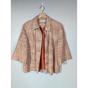 Coldwater Creek Women Size 16 Tweed Linen Blend Blazer